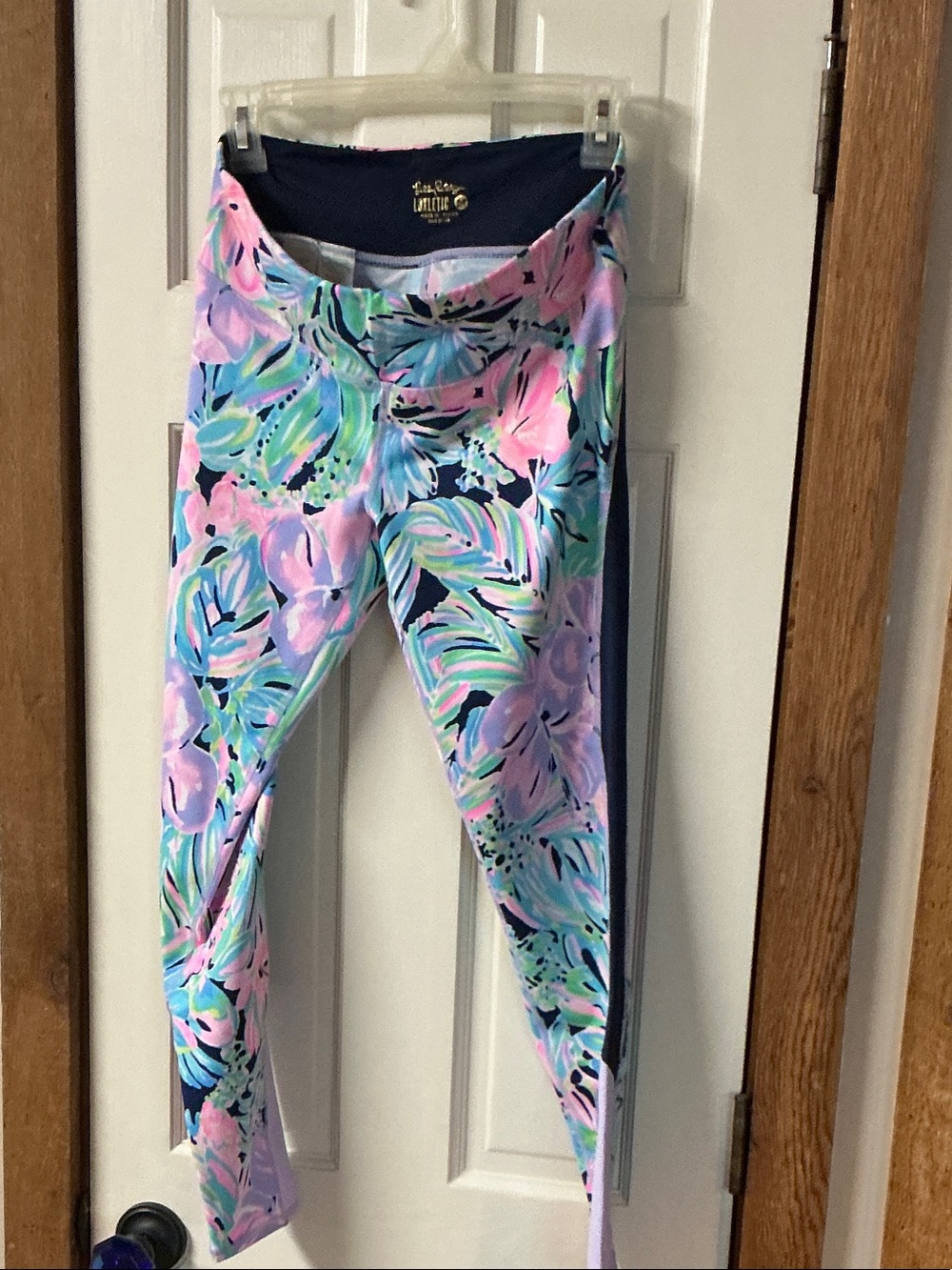 Lilly Pulitzer Navy Floral Tropical Print Leggings